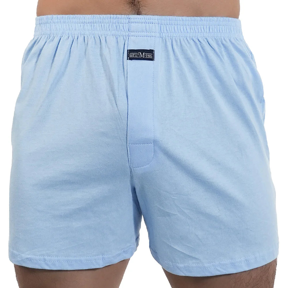 Men's Cotton Pajama Shorts, Cotton, Elastic Waist Short Pants, Breathable Summer Sleepwear, Casual Home Shorts