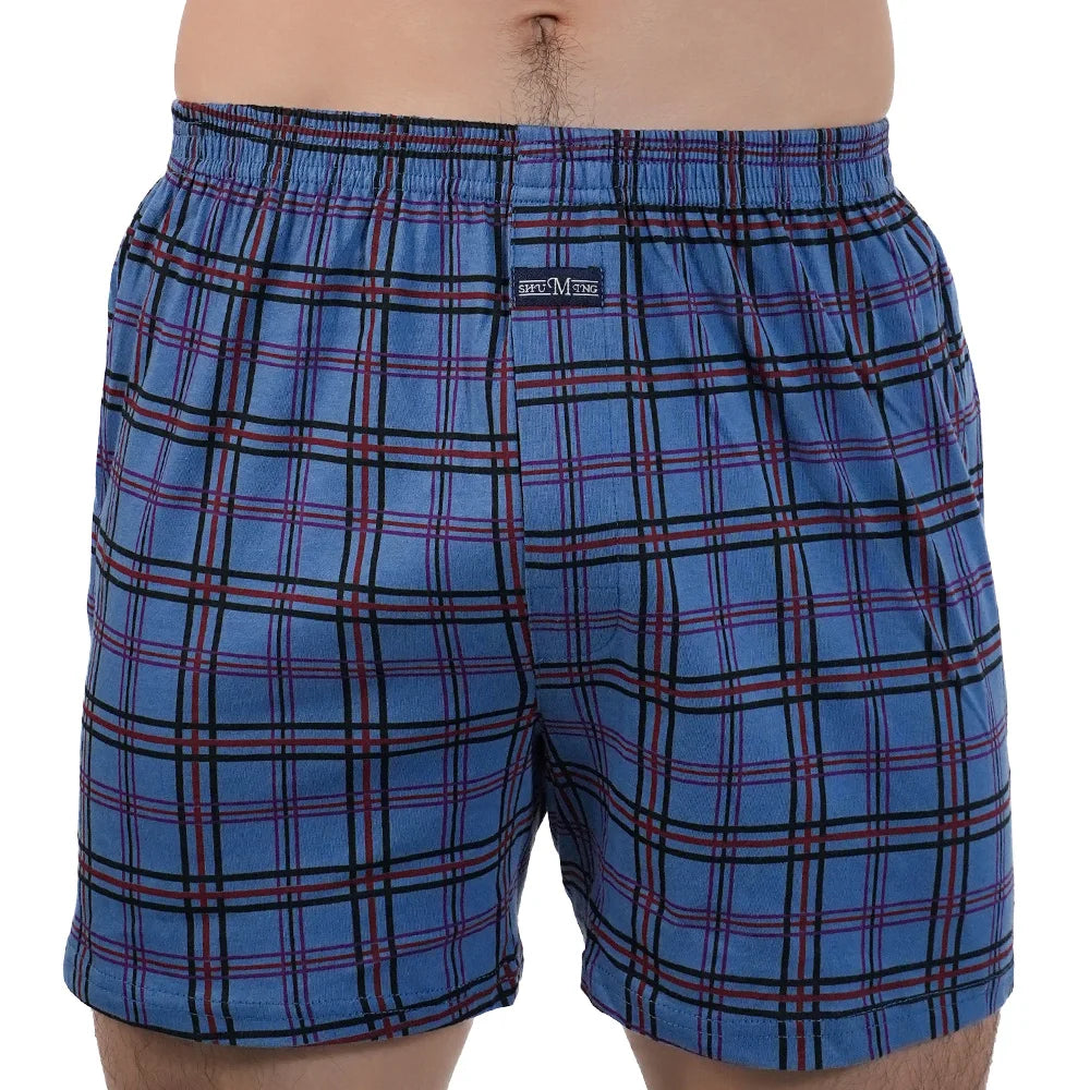 Men's Cotton Pajama Shorts, Cotton, Elastic Waist Short Pants, Breathable Summer Sleepwear, Casual Home Shorts