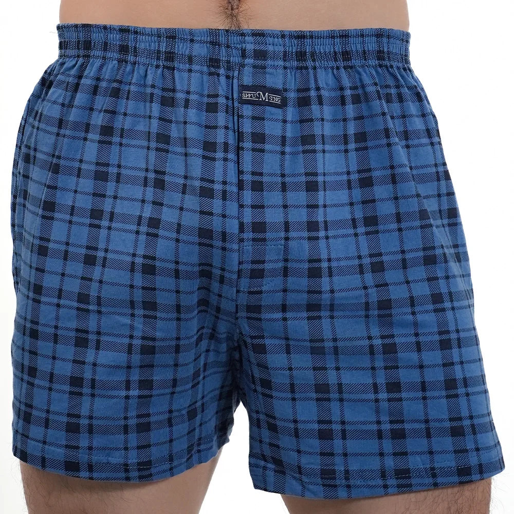 Men's Cotton Pajama Shorts, Cotton, Elastic Waist Short Pants, Breathable Summer Sleepwear, Casual Home Shorts