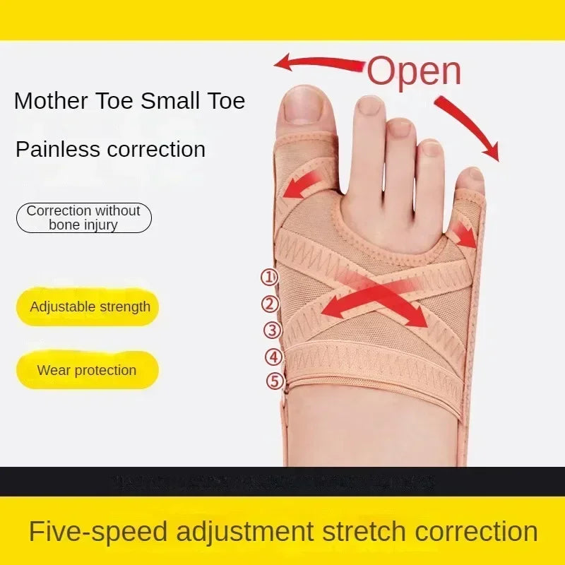 Breathable Fabric Bunion Corrector, Toe Separator Spacer, Hallux Valgus Sleeve, Comfortable Adjustable Bunion Socks