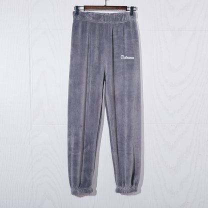 Cozy Winter Pajama Pants for Women, Thickened Coral Fleece, Fairy Print Loungewear, Autumn and Winter Homewear