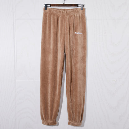 Cozy Winter Pajama Pants for Women, Thickened Coral Fleece, Fairy Print Loungewear, Autumn and Winter Homewear