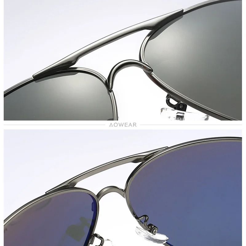 AOWEAR Mens Aviation Polarized HD Mirror Sunglasses