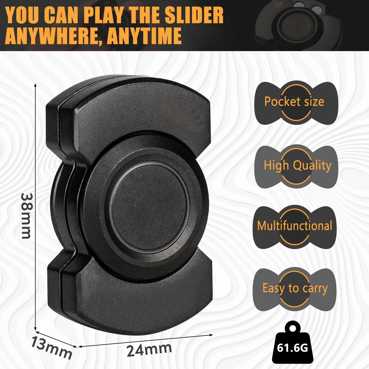 3 in 1 Stainless Steel Spinner and Slider Toy for Stress Relief