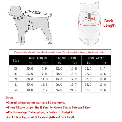 Waterproof Dog Coat Winter Fleece Jacket for Small Dogs and Cats Warm Pet Vest for Chihuahua and Yorkshire Terrier