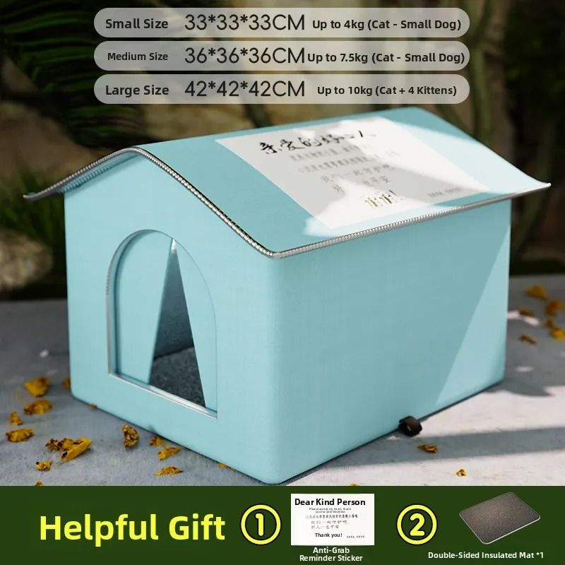 Waterproof Winter Shelter for Cats and Dogs Warm All Season Pet House