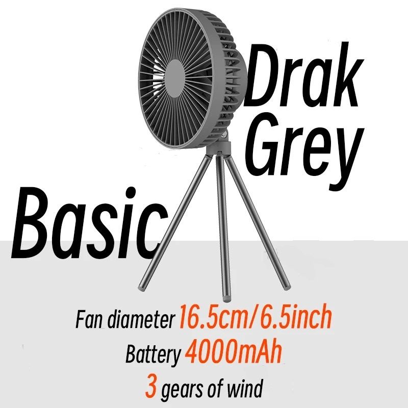 Portable Camping Fan with Power Bank LED Light and Tripod Stand