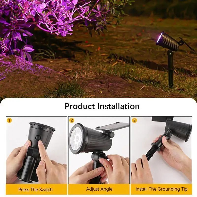 9 LED Solar Spotlight for Outdoor Garden and Pathway Lighting
