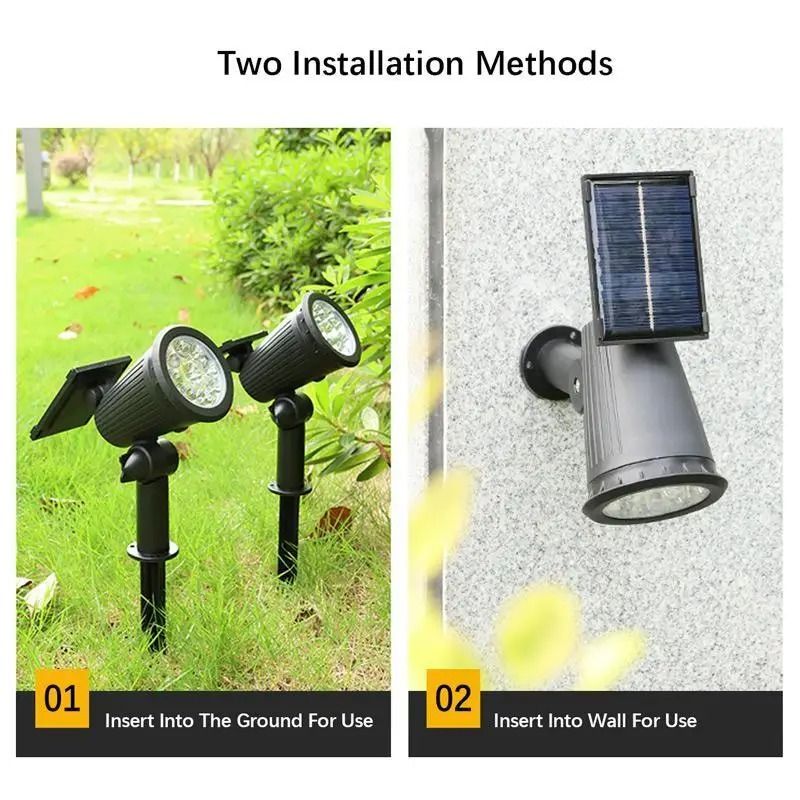 9 LED Solar Spotlight for Outdoor Garden and Pathway Lighting