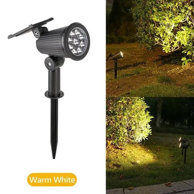 9 LED Solar Spotlight for Outdoor Garden and Pathway Lighting