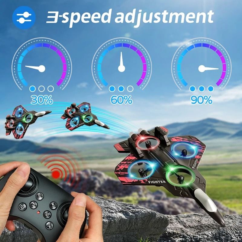 Ultimate RC Foam Airplane Fighter Jet 2.4GHz Remote Control Plane with LED Lights & Stunt Flight