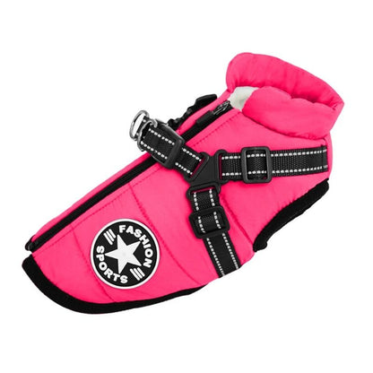 Waterproof Warm Dog Jacket with Built In Harness Winter Coat for Small and Large Dogs