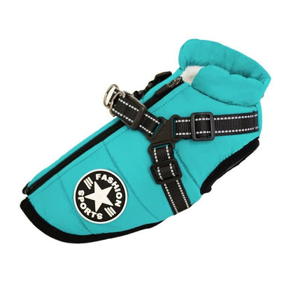 Waterproof Warm Dog Jacket with Built In Harness Winter Coat for Small and Large Dogs