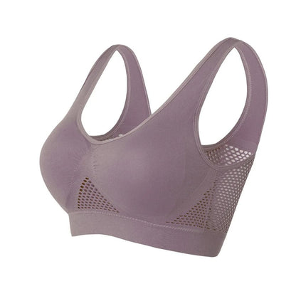 Women Seamless Sports Bra Top with Removable Padding Breathable Fitness Bra