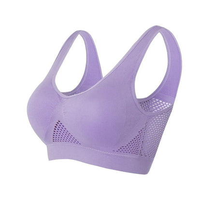 Women Seamless Sports Bra Top with Removable Padding Breathable Fitness Bra