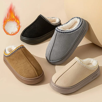 Women Comfort Lined Winter Slippers Soft Sole Indoor Outdoor Warm Shoes