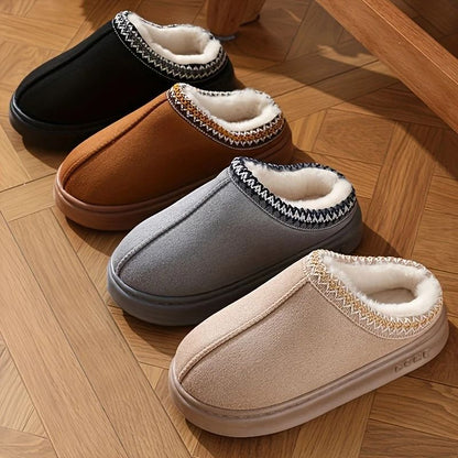 Women Comfort Lined Winter Slippers Soft Sole Indoor Outdoor Warm Shoes