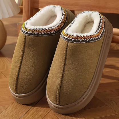 Women Comfort Lined Winter Slippers Soft Sole Indoor Outdoor Warm Shoes