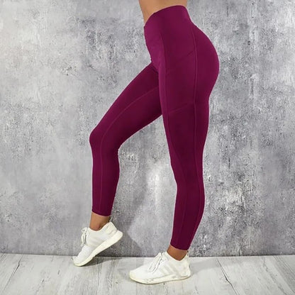 Yoga Fitness High Waist Leggings with Pocket for Women Stretchy Butt Lifting Workout Pants