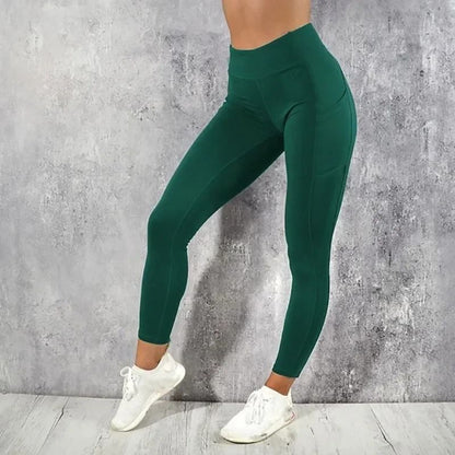 Yoga Fitness High Waist Leggings with Pocket for Women Stretchy Butt Lifting Workout Pants