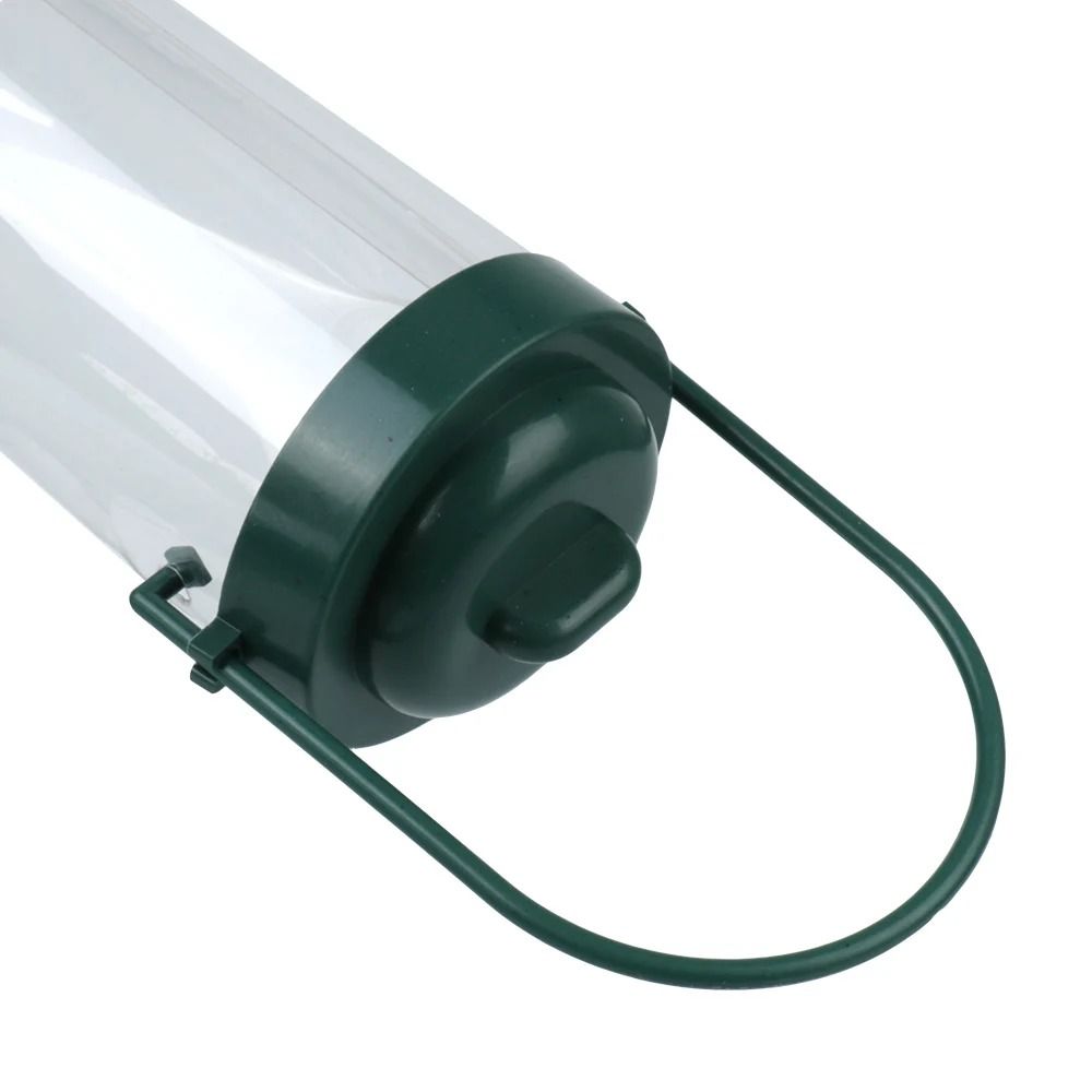 Outdoor Hanging Bird Feeder Transparent Plastic Bird Seed Feeder for Garden and Patio