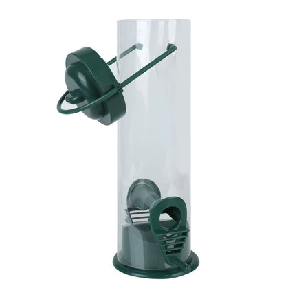 Outdoor Hanging Bird Feeder Transparent Plastic Bird Seed Feeder for Garden and Patio