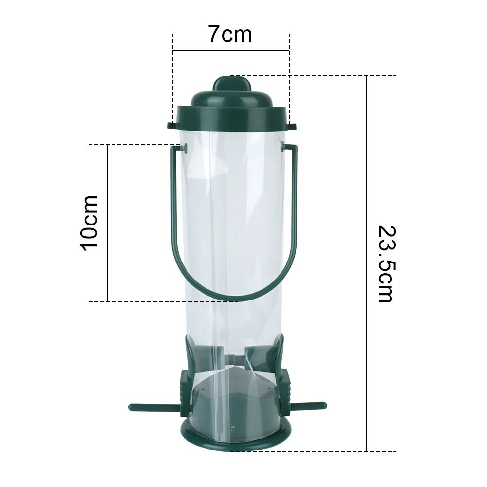 Outdoor Hanging Bird Feeder Transparent Plastic Bird Seed Feeder for Garden and Patio