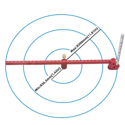 Adjustable 300 mm Circle Drawing Ruler and Marking Gauge