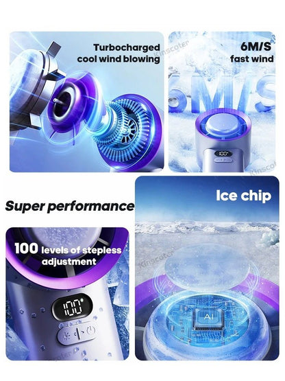 Portable Handheld Turbo Fan with 100 Adjustable Speeds