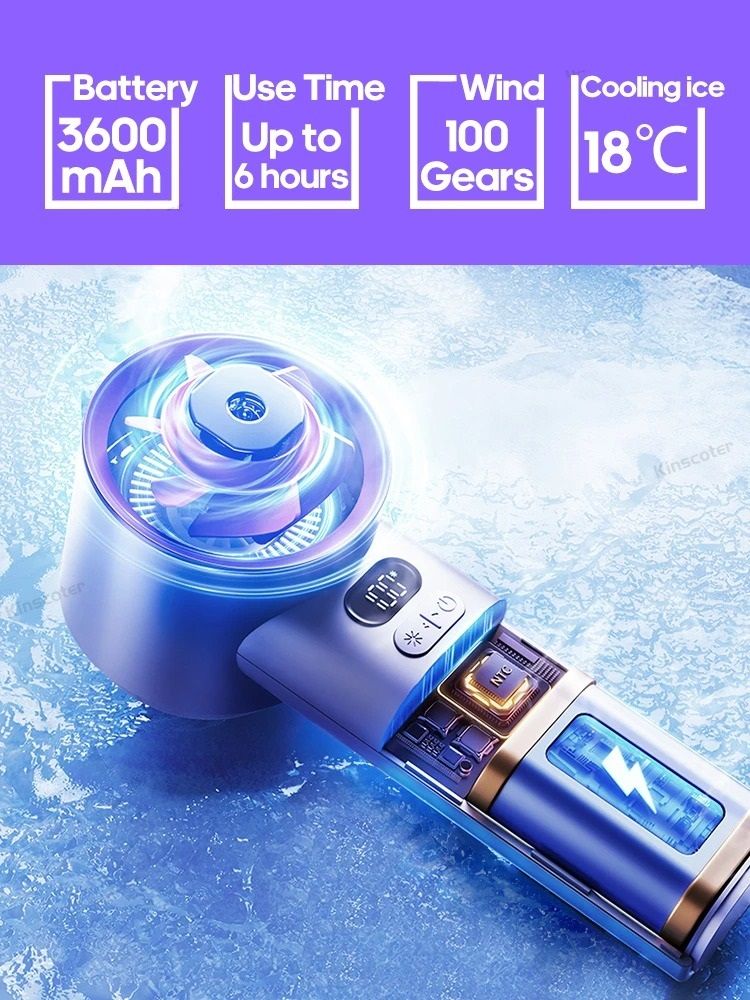 Portable Handheld Turbo Fan with 100 Adjustable Speeds
