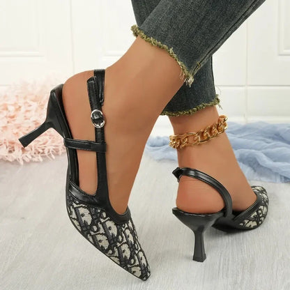 Elegant Luxury Womens Sandals, High-Quality Fashion Brand Summer High Heels for Comfortable, Stylish Outfits
