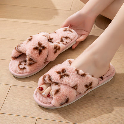 Luxury Fluffy Womens Slippers, Designer Fuzzy Fur Slides, Plush Flats for Autumn Winter Home Comfort