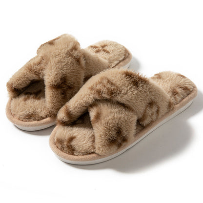 Luxury Fluffy Womens Slippers, Designer Fuzzy Fur Slides, Plush Flats for Autumn Winter Home Comfort