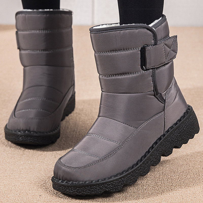 Stylish Women Boots Winter Shoes, Waterproof Warm Fur Korea Style Black Ankle Boots for Women