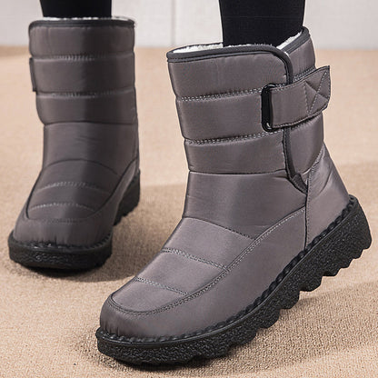 Stylish Women Boots Winter Shoes, Waterproof Warm Fur Korea Style Black Ankle Boots for Women