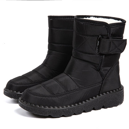 Stylish Women Boots Winter Shoes, Waterproof Warm Fur Korea Style Black Ankle Boots for Women
