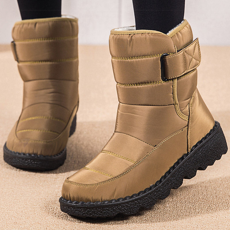 Stylish Women Boots Winter Shoes, Waterproof Warm Fur Korea Style Black Ankle Boots for Women