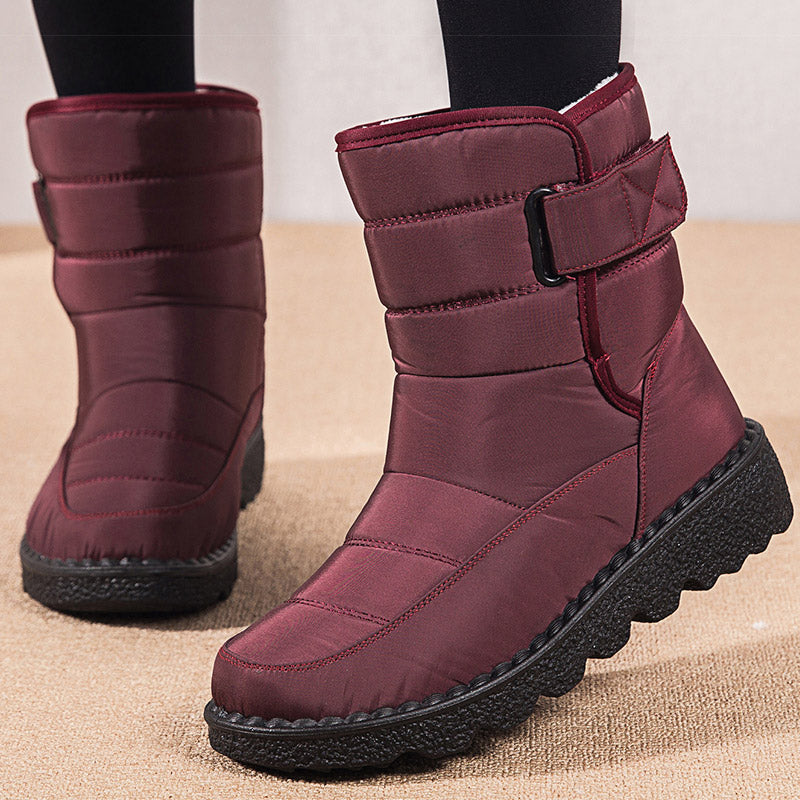 Stylish Women Boots Winter Shoes, Waterproof Warm Fur Korea Style Black Ankle Boots for Women