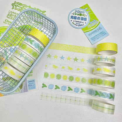 MINKYS Fruit Washi Tape Set – 6pcs Cute Strawberry & Apple Decorative Tape for Journaling, Scrapbooking & School Station