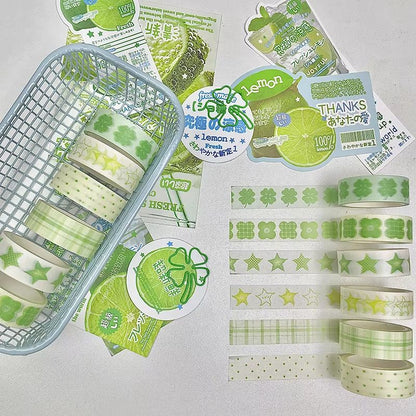 MINKYS Fruit Washi Tape Set – 6pcs Cute Strawberry & Apple Decorative Tape for Journaling, Scrapbooking & School Station
