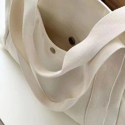Canvas Tote Bags, Large Capacity Work Commuting Bag, College Style Book Shoulder Bag, Shopping and Daily Carry Bag