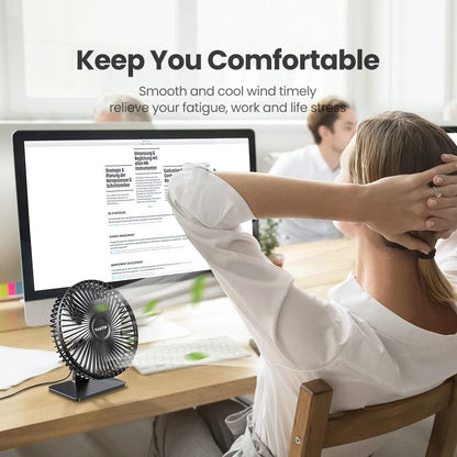 Portable USB Desk Fan with Adjustable Speed and Quiet Cooling
