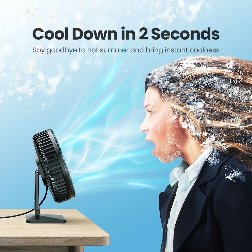 Portable USB Desk Fan with Adjustable Speed and Quiet Cooling
