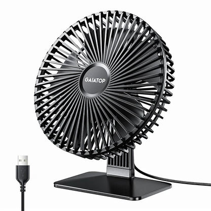 Portable USB Desk Fan with Adjustable Speed and Quiet Cooling