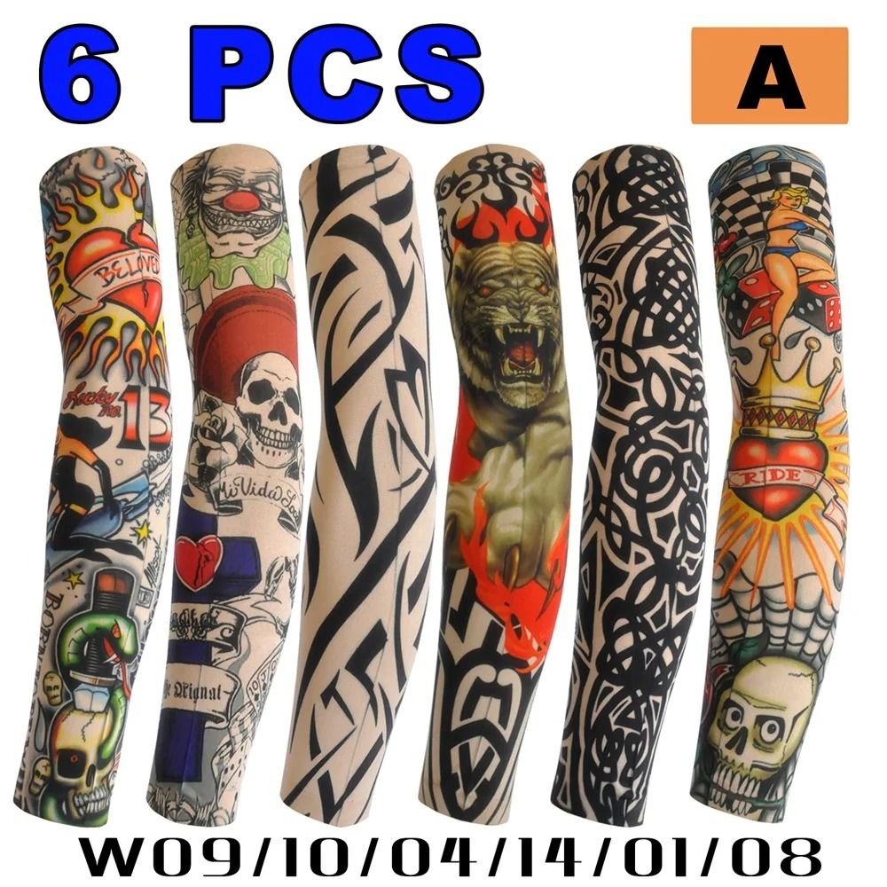 6 Piece Tattoo Arm Sleeve Set for Men and Women
