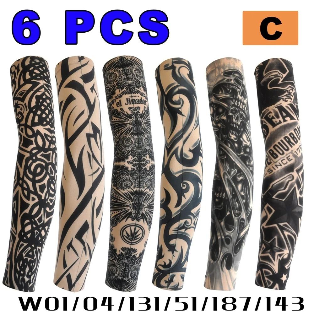 6 Piece Tattoo Arm Sleeve Set for Men and Women
