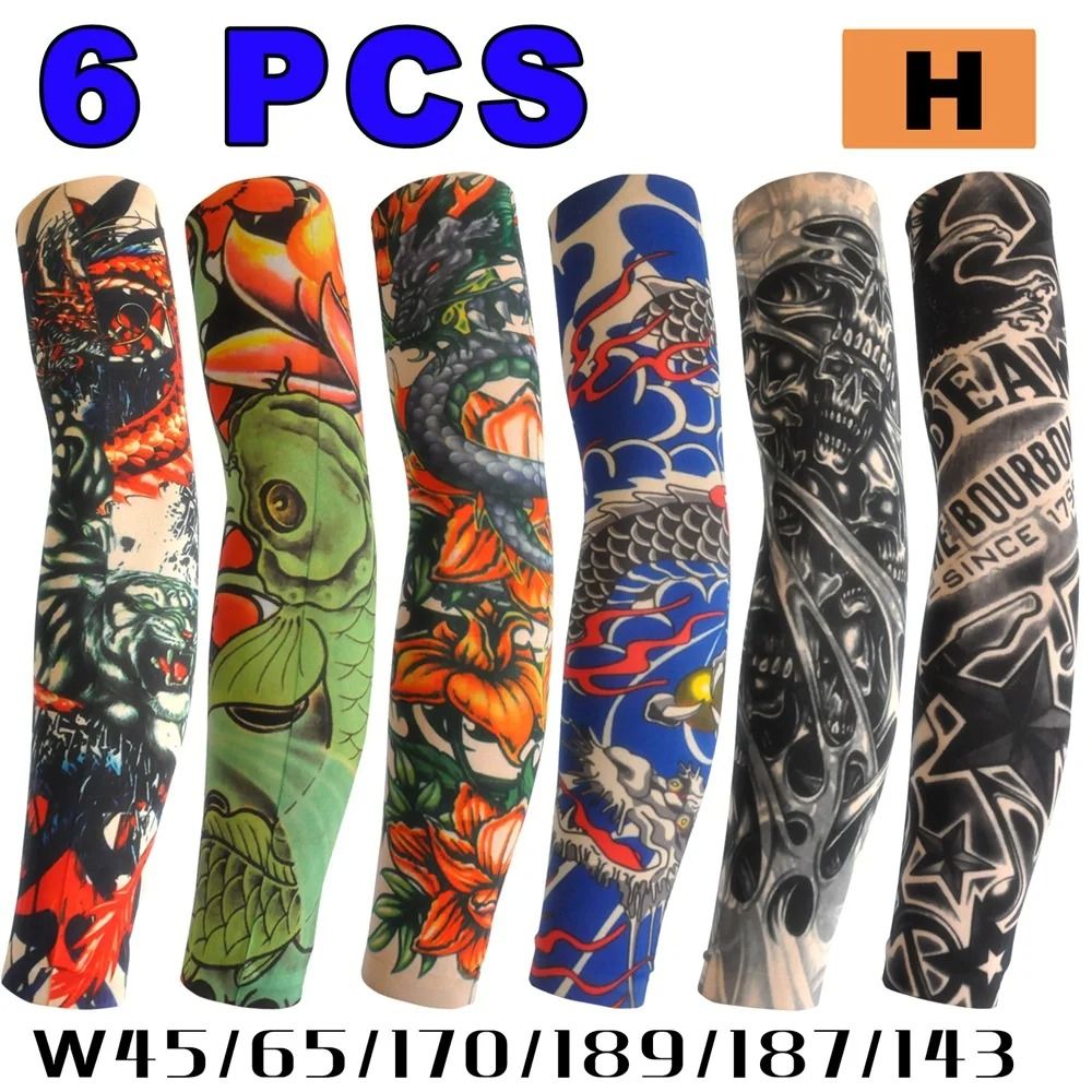 6 Piece Tattoo Arm Sleeve Set for Men and Women