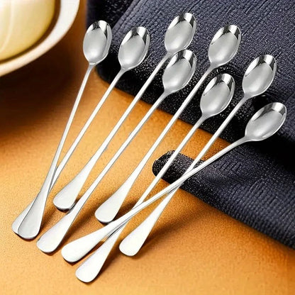 Stainless Steel Long Handled Ice Teaspoon Set of 6