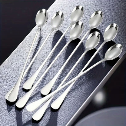 Stainless Steel Long Handled Ice Teaspoon Set of 6