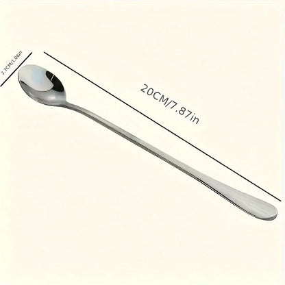 Stainless Steel Long Handled Ice Teaspoon Set of 6